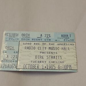 Dire Straits Concert Ticket - Radio City Music Hall